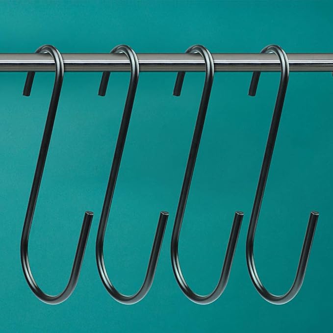 Vindar 4 Pack 6 Inches Bird Feeders Hooks Extra Large S Shape Hooks Heavy Duty S Shape Hook for Hanging Wind Chimes, Garden Ornaments, Gardening Tools, Bird House, Lanterns, Kitchenware