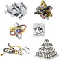 6 Pcs Brain Teaser Metal Wire Puzzles, Mind IQ Test Unlock Toy, Interlock Challenge Puzzle Game Educational Toy Gift for Boys Girls Teens Adults, #C