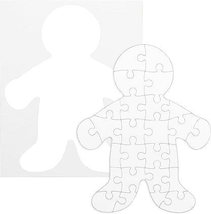 Hygloss 12 Blank Person-Shaped Puzzles – 8.5 x 10.5 Inches – Ideal for All-About-Me Activities – Write, Draw, and Decorate – 26 Pieces Each