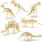 Georgie Porgy 3D Wooden Puzzles DIY Models Kits for Kids Dinosaur Airplane Woodcraft Construction Toys Pack of 6 (T-Rex Triceratops Spinosaurus Parasaurolophus Apatosaurus Stegosaurus)