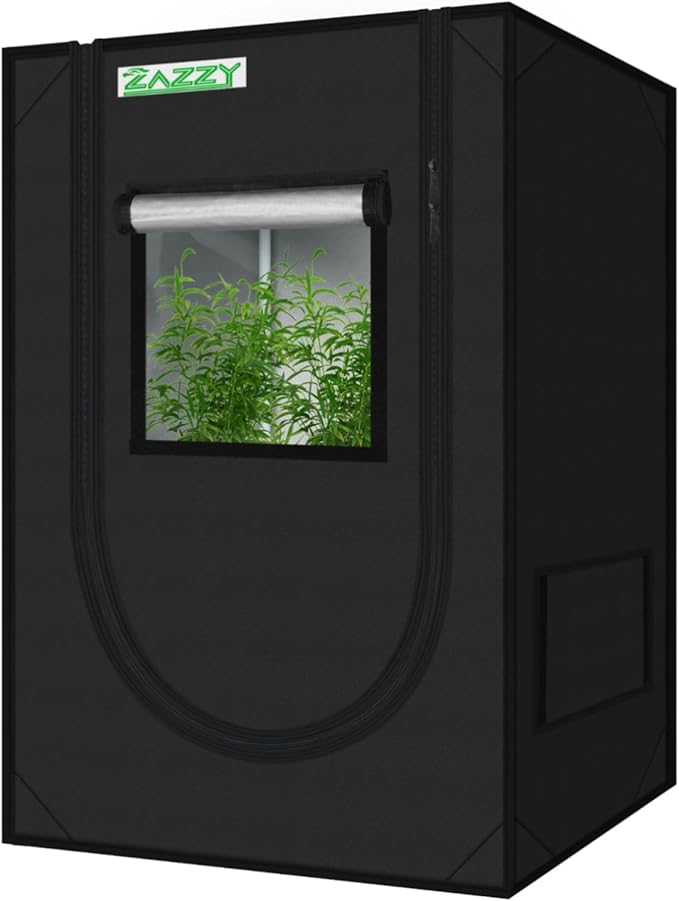 zazzy Grow Tent, 24"x24"x36" Hydroponic Mylar Grow Tent Reflective Garden Growing Dark Room with Observation Window, Removable Floor Tray and Tool Bag for Indoor Plant Growing 2'x2'