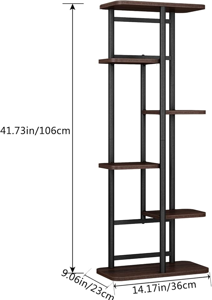 LINZINAR Plant Stand 6 Tier 7 Potted Indoor Plant Shelf Multiple Stands for Garden Corner Balcony Living Room