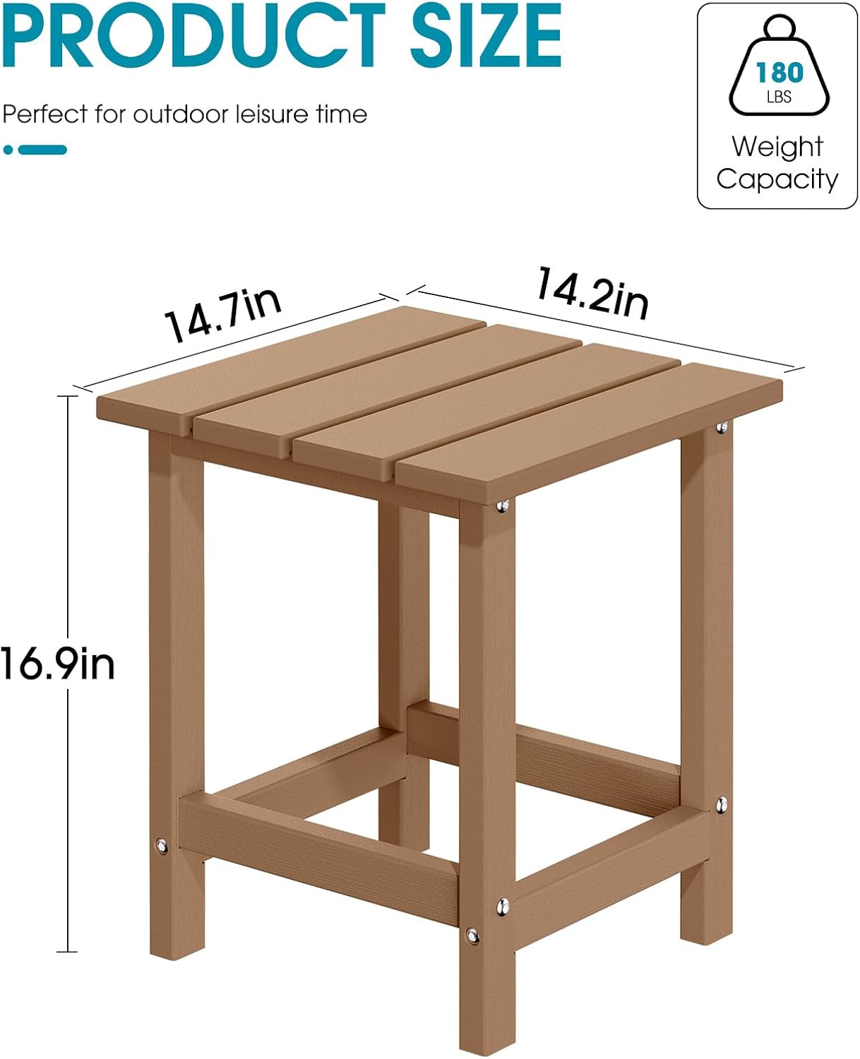 MUCHENGHY Folding Adirondack Chairs and Table Set, Outdoor Chair, Adirondack Chair Plastic, Fire Pit Chair, Weather Resistant with Cup Holder for Deck, Backyard, Garden(Teak, 3-Piece)