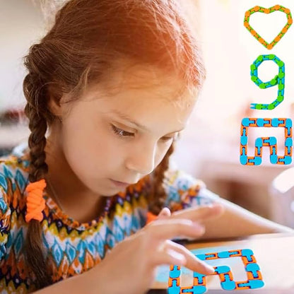 60 Pcs Wacky Tracks Snap Click Toys for Party Favors, Snake Puzzles Fidget Bulk Toys for School Classroom Prize, Goodie Bag Stocking Stuffers, Christmas Easter Thanksgiving Gifts for Kids Students