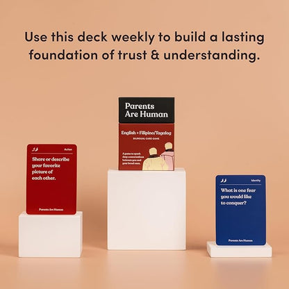 Parents Are Human, Relationship Cards, Get to Know Each Other Better, Parents, Families, Teens & Kids Relationship Building, Light & Deep Questions, 70 Questions & Activity Cards, English + Filipino