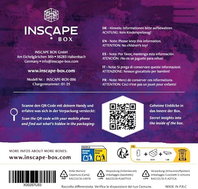 INSCAPE Cluebox Stonehenge´s Legacy - Puzzle Box - Interactive Wooden Escape Room in A Box for Adults with Hidden Compartments - Gift Idea for Puzzle and Mystery Fans - Brain Teaser