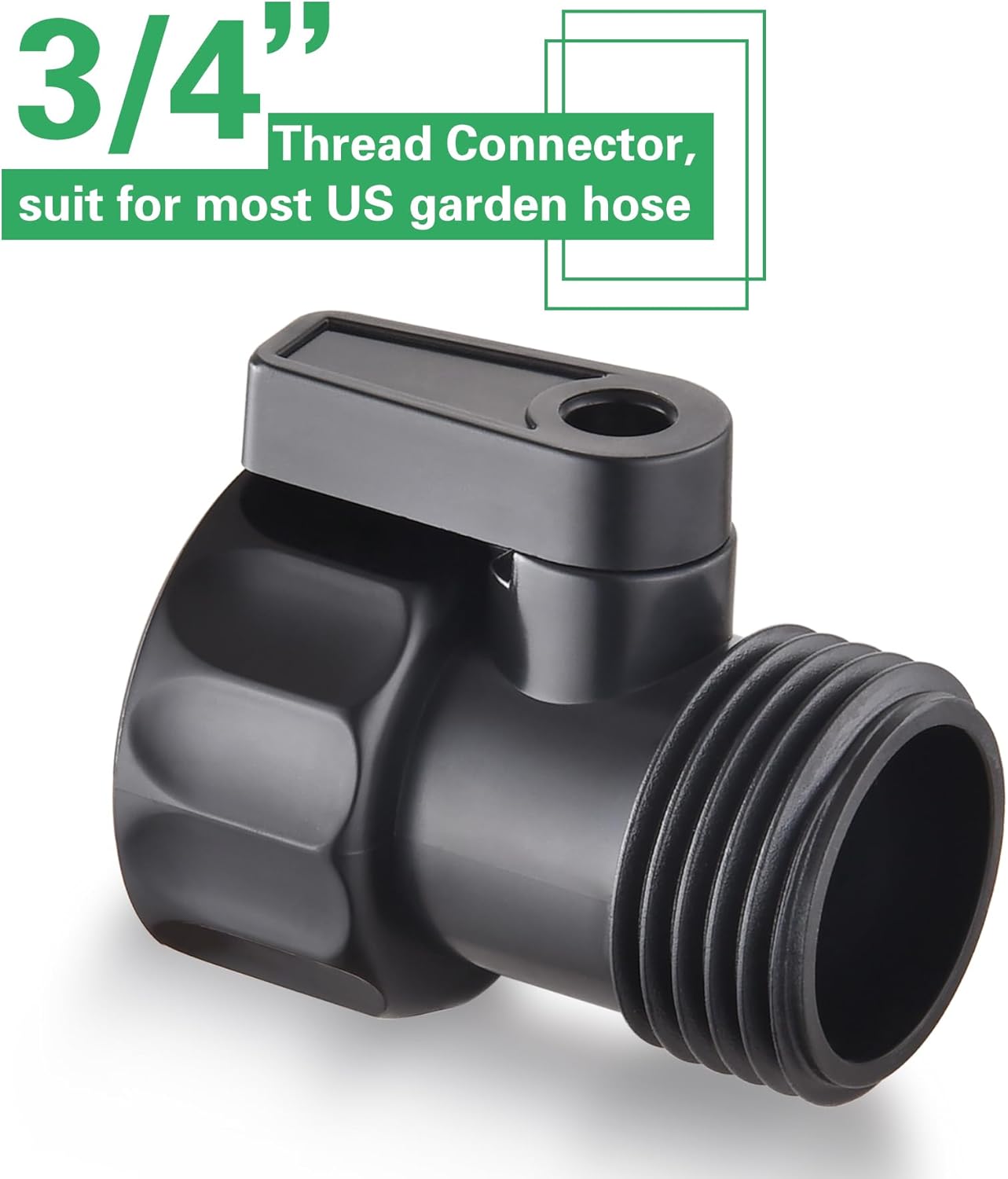 12 PCS 3/4'' Plastic Garden Hose Shut Off Valve,Water hose Shut-Off Ball Valve Thread Connector Coupling for Telescopic Water Pipe Water Gun Valve Control Standard 3/4'' Thread Connector Coupling