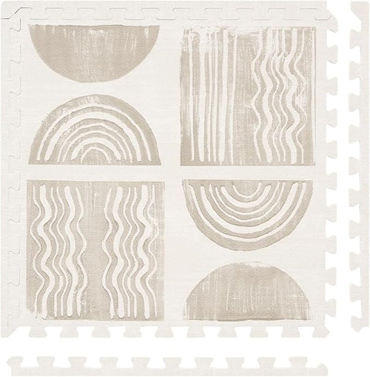 House of Noa Baby Play Mat – 4x8 Pebble Ada – Set of 8 Tiles – Cushioned EVA Foam Play Mat for Floor, Soft Interlocking Baby Crawling Mats for Hard Floors