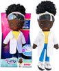 (Binta) Black Plush Doll – 14″ Soft African American Plush Rag Doll for Girls 3+ – Washable, Removable Lab Coat & Goggles – Inspires Confidence, STEM Learning & Representation – Gift Toy for Kids