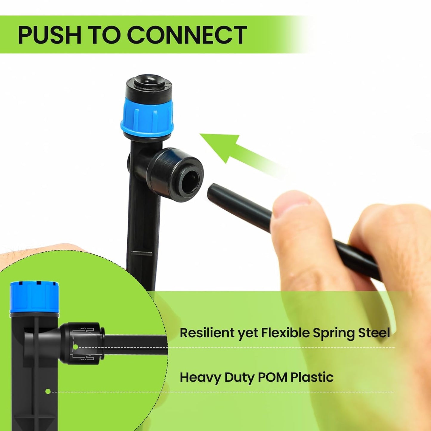 Bonviee Drip Irrigation System, 230FT Garden Watering System with Quick-to-Connect Fittings, Adjustable Drip Emitters, 1/4” & 5/16” Tubing, Drip Irrigation Kit for Raised Garden Beds, Greenhouse, Lawn