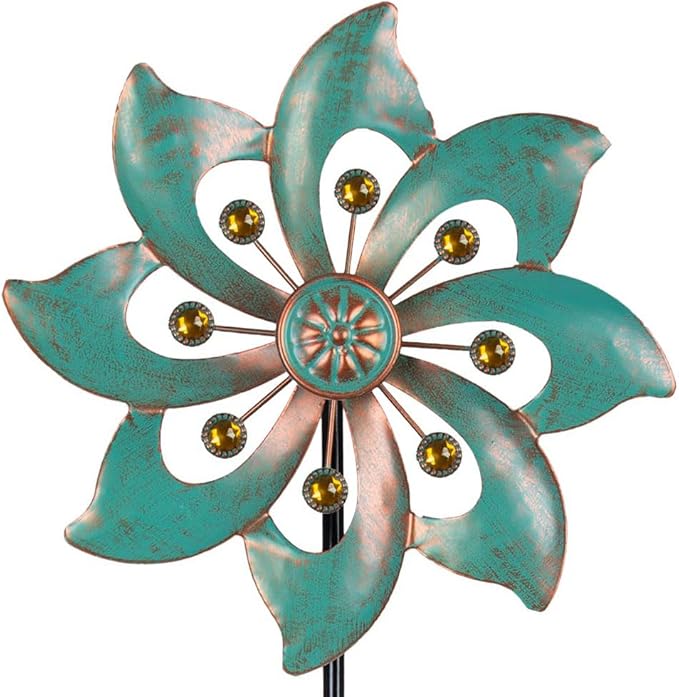 VEWOGARDEN Garden Decor Wind Spinners, Small Waterproof Metal Pinwheels Wind Spinner for Yard and Garden 37 * 10inches (Single Blade)