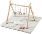 little dove Baby Gym with Mat, Wooden Play Gym with 9 Sensory Toys, Foldable Baby Play GymFrame Activity Center, Natural Pine Wood, Montessori Toys, Easy to Assemble & Clean, Natural Color