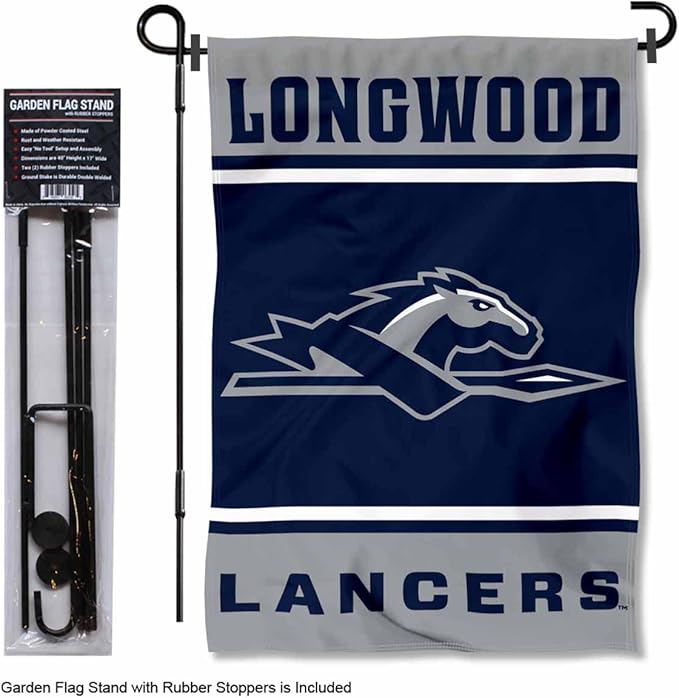 College Flags & Banners Co. Longwood Lancers Garden Flag with Stand Holder
