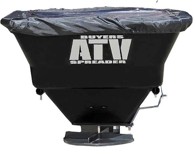 Buyers Products ATVS100 ATV All-Purpose Broadcast Spreader 100 lbs. Capacity with Rain Cover , Black