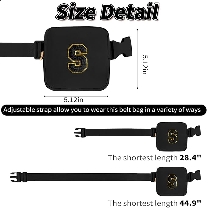 Gifts for Girls Teens Kids - Mini Belt Bag Crossbody Bag - Birthday Gifts for Daughter Sister Her,Teen Girl Essentials,Travel Essentials,Cute Teen Trendy Stuff - Black,S