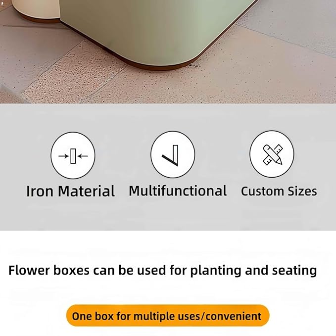 Outdoor Bench - Modern Outdoor Park Planter Bench Includes Luxurious and Simple Flower Box & Wooden Seating Area for Commercial Plaza,Food Court(55.12IN)