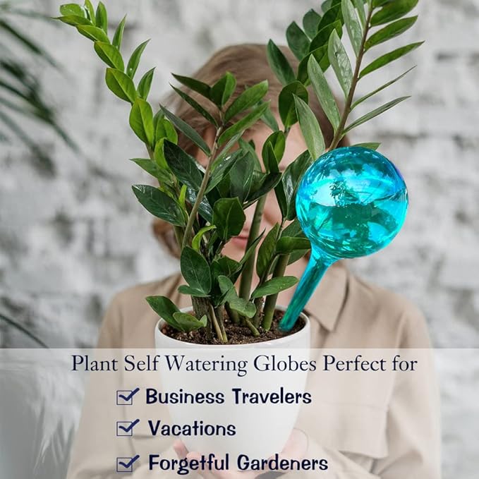 Plant Self Watering Globes - 10pcs Flower Self Watering Planter Insert, Plastic Self Watering Bulbs Auto for Plants, Garden Water Device Drippers System for Travel Business Trip Plant Self-Watering