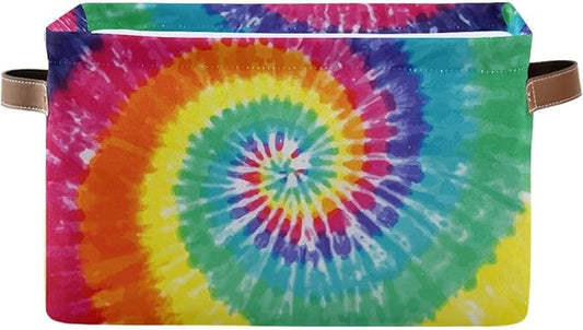 Tie-Dye Rectangular Storage Basket Organizer Bin Shelf Baskets For Clothes Gifts For Home Office Dorm