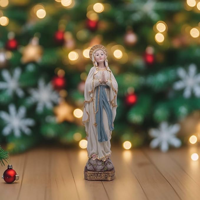 MeritMode 15" H Virgin Mary Praying Statue - Lourdes Catholic Collectible Figurine, Blessed Mother Figurine, Ideal Religious Gift for Home Décor & Outdoor Garden Decorations