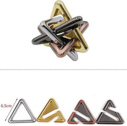 6 Pcs Brain Teaser Metal Wire Puzzles, Mind IQ Test Unlock Toy, Interlock Challenge Puzzle Game Educational Toy Gift for Boys Girls Teens Adults, #C