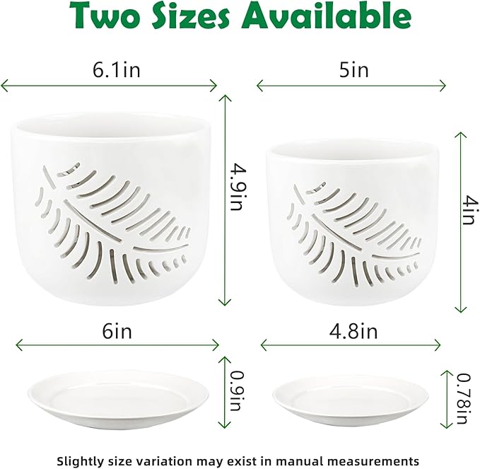 Orchid Pots with Holes, 5+6 Inch Orchid Pot,Ceramic Plant Pots for Plants Lovers, Enhance Good Ventilation and Drainage, Indoor/Outdoor Orchid Pots for Repotting