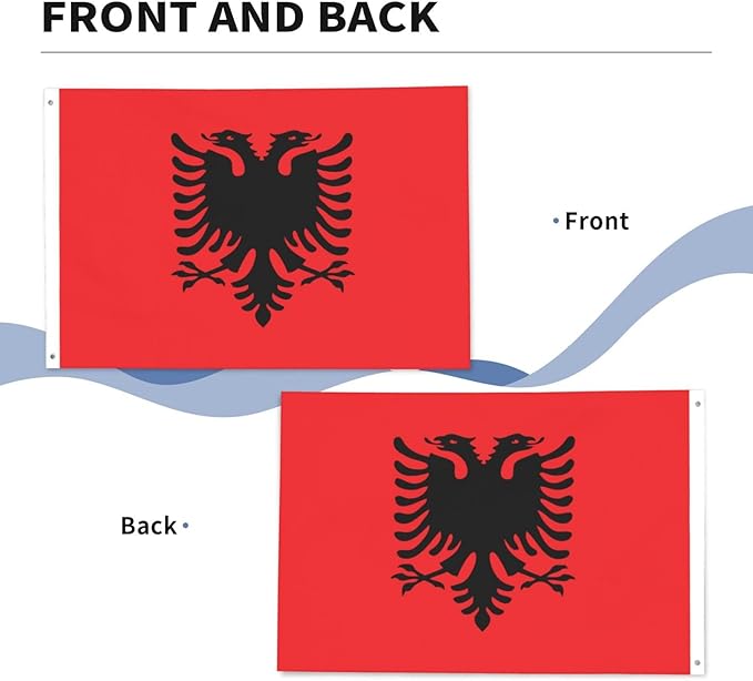 Albania Albanian Flag Garden Yard House 2x3 ft Flags Double Sided Print Banner Indoor Outdoor Party Home Decorations for Boat Dorm House Balcony