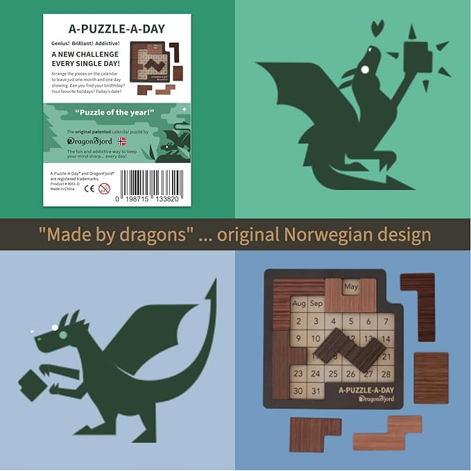 A-Puzzle-A-Day Deluxe: The Original Daily Calendar Puzzle with 365+ Challenges for Every Day of The Year, by DragonFjord