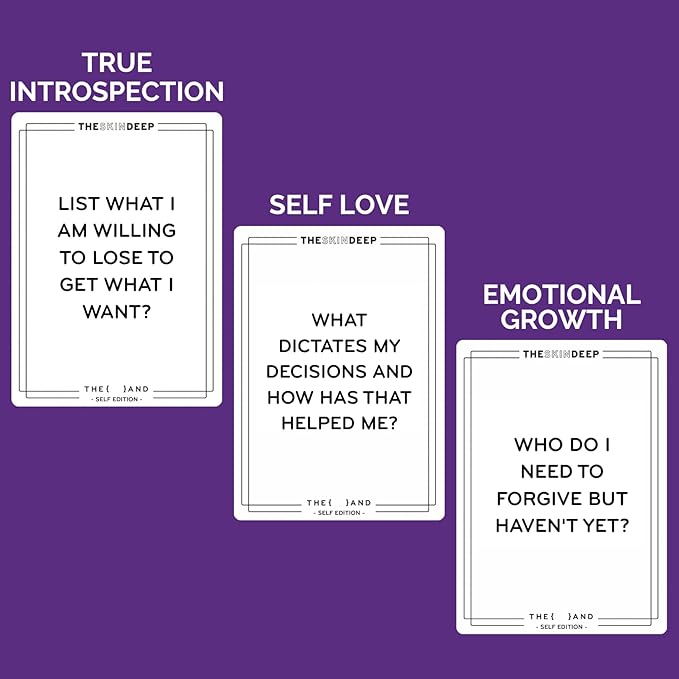 (The and) Self Love Edition - 199 Self Reflection Cards to Improve Self Awareness - Self Care Question Card Deck to Prompt Mindfulness & Meditation - Explore Identity for Women & Men by The Skin Deep