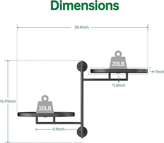 Rotating Window Plant Shelves for Multiple Plants Indoors,2-tier Metal Corner Black Plant Stand Holder Floating Plant Shelf for Wall，Windows Sill Gifts for Plant Lovers to Enhance Home Decor