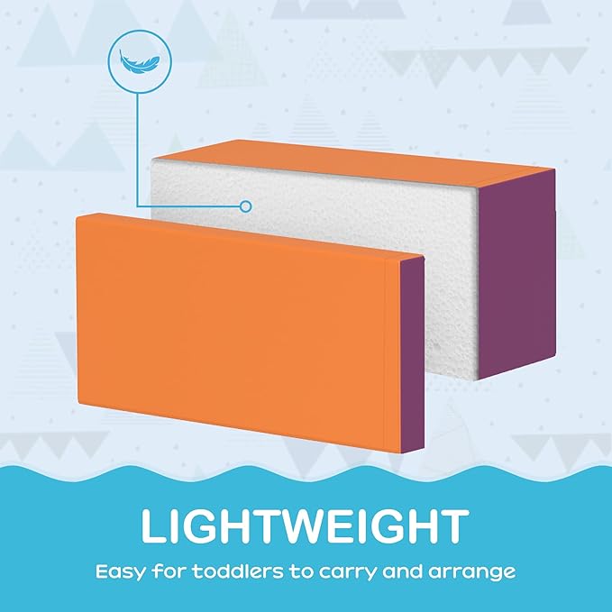 Soozier 7 Piece PU Leather Soft Play Climbing for Toddlers, Baby Colorful Soft Play Gym Toys Indoor, Modular Crawling & Climbing Play Set for 1-3 Years, Contemporary