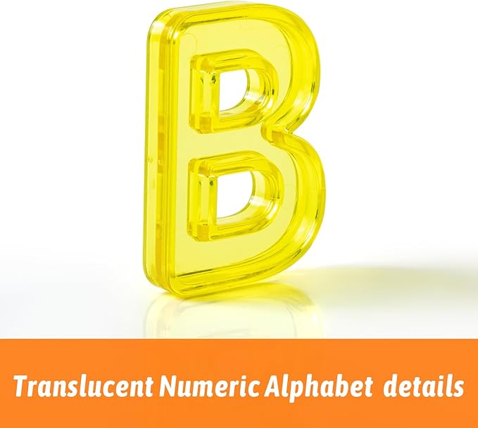 66 Pcs Plastic Letters and Numbers – Light Table Manipulatives Set for Alphabet Learning, Math Basics, and Color Recognition
