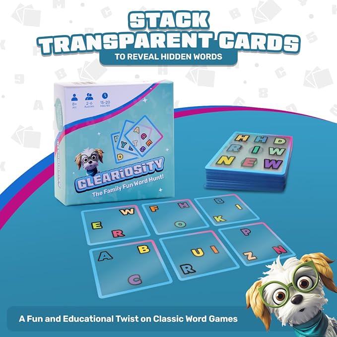 – Fast-Paced Transparent Word Card Game for Adults & Teens, Educational & Fun Travel Games for Road Trips, Party and Family Games for Kids & Adults Game Night Fun, 2–6 Players, Ages 8+