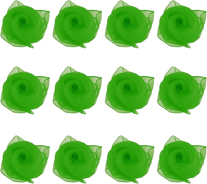 Larcele 12 Pieces Juggling Dance Scarf for Performance Prop Accessory 24 x 24 inches WDSJ-02