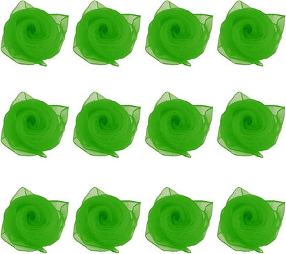 Larcele 12 Pieces Juggling Dance Scarf for Performance Prop Accessory 24 x 24 inches WDSJ-02