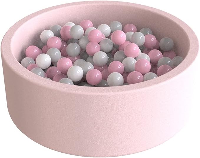 Wonder Space Deluxe Kids Round Ball Pit, Premium Handmade Kiddie Balls Pool, Soft Indoor Outdoor Nursery Baby Playpen, Ideal Gift Play Toy for Children Toddler Infant Boys and Girls (Light Pink)