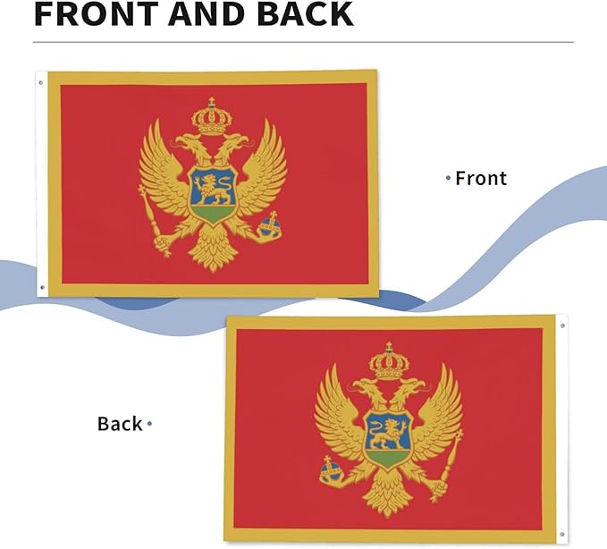 Montenegro Flag Garden Yard House 2x3 ft Flags Double Sided Print Banner Indoor Outdoor Party Home Decorations for Boat Dorm House Balcony