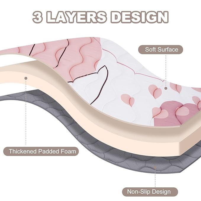 Baby Play Mat for Floor 50'' x 50'', Thicken Soft Padding Playmats for Playpen, Non Slip Baby Crawling Mat Foldable, Easy Care Machine Washable