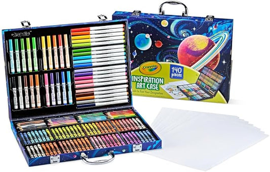 Crayola Inspiration Art Case Space Coloring Set (140pcs), Art Kit for Kids, Crayons, Markers, Pencils, Holiday & Christmas Gift for Boys & Girls, Ages 5, 6, 7 [Amazon Exclusive]