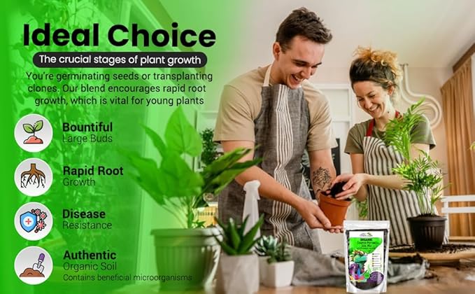 Organic Seed Starter Soil – Seed Starting Mix with Mycorrhizal Fungi – Natural Root Stimulator – Potting Soil for Vegetables and Herbs (20 QUARTS)