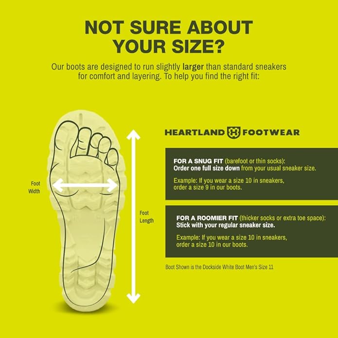 Heartland Dockside Waterproof Work Boots for Men and Women - Durable, Flexible PVC Boots for Marine Work with Easy On/Off, Slip-Resistant Outsoles