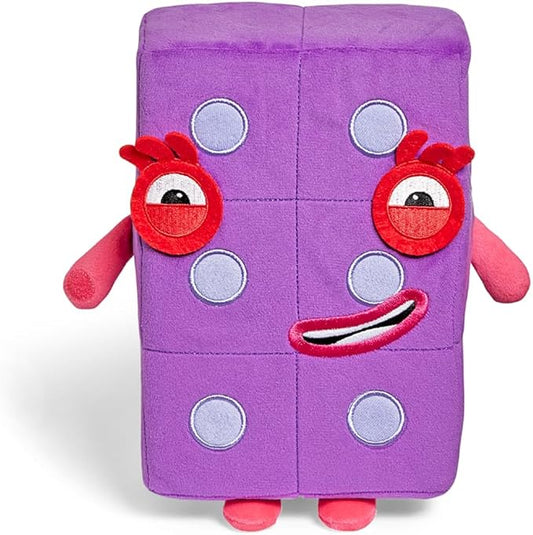 hand2mind Numberblock Six Playful Pal, Plush Figure Toys, Numbers for Toddlers, Preschool Math Learning Toys, Stuffed Animal Plushies, Counting Blocks, Soft Stuffies, Kids Birthday Gifts