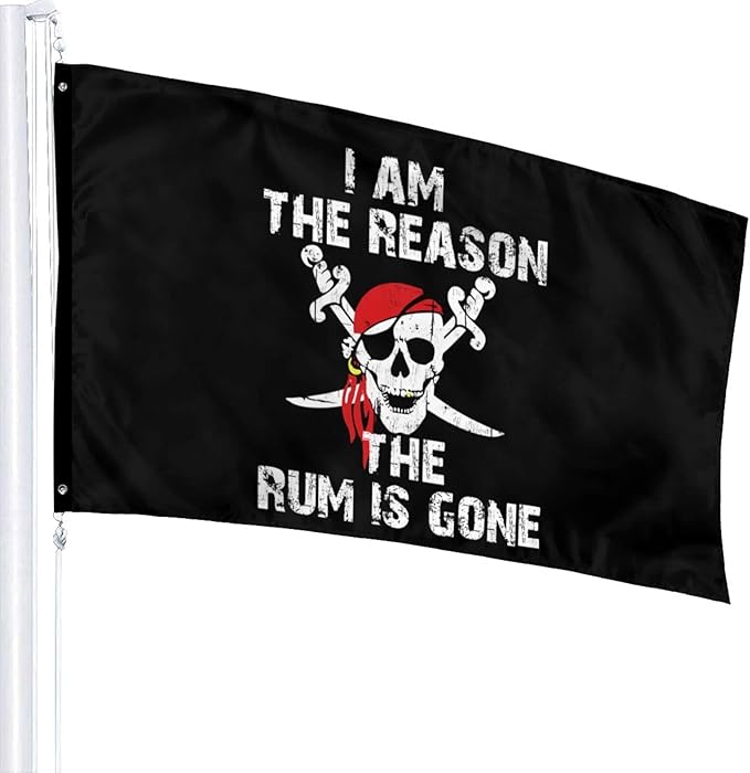 Pirate Flag Jolly Roger Flag 3x5 Ft Indoor/Outdoor Yard Garden Lawn Holiday Decoration Banner Sign
