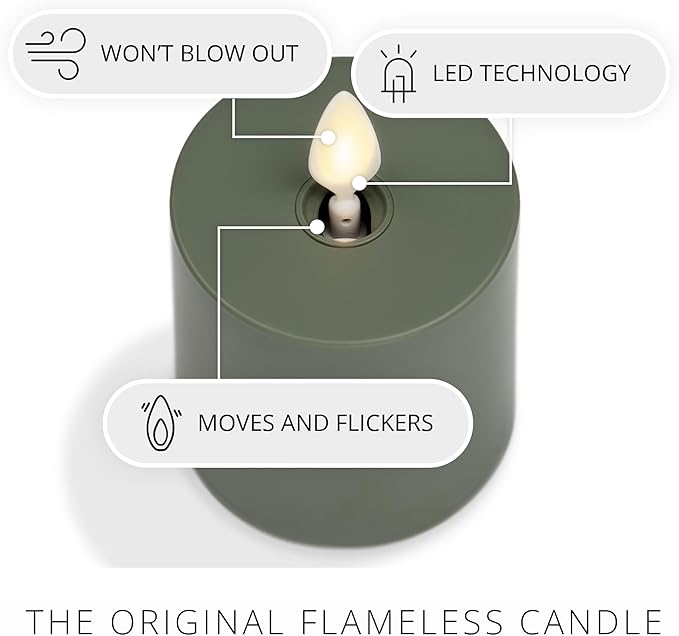 Luminara Outdoor Votive Flameless LED Candle, Baked Clay 2" x 3.2", Moving Flame Battery Operated Timer Remote Ready IPX4 Matte Plastic Finish