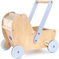Wooden Baby Doll Pram Stroller, Baby Walker Push and Pull Doll Stroller, Wooden Toy Stroller for Toddler Boys Girls 18 Months and Up
