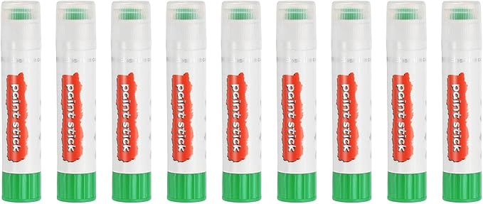 PATIKIL Tempera Paint Sticks, 9 Pcs Solid Tempera Paints Sticks Washable Bulk Markers Pen Quick Drying for Artists Beginners Art Supplies, Green