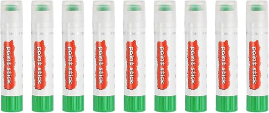 PATIKIL Tempera Paint Sticks, 9 Pcs Solid Tempera Paints Sticks Washable Bulk Markers Pen Quick Drying for Artists Beginners Art Supplies, Green