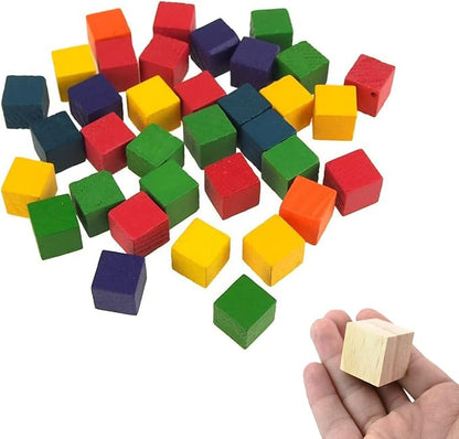 1 Inch Wood Blocks for Crafts, Unfinished Wood Cubes, Natural Blank Square Wooden Blocks, Wooden Cubes for Arts Crafts DIY Projects（1 * 1 * 1 inch，50Pcs）