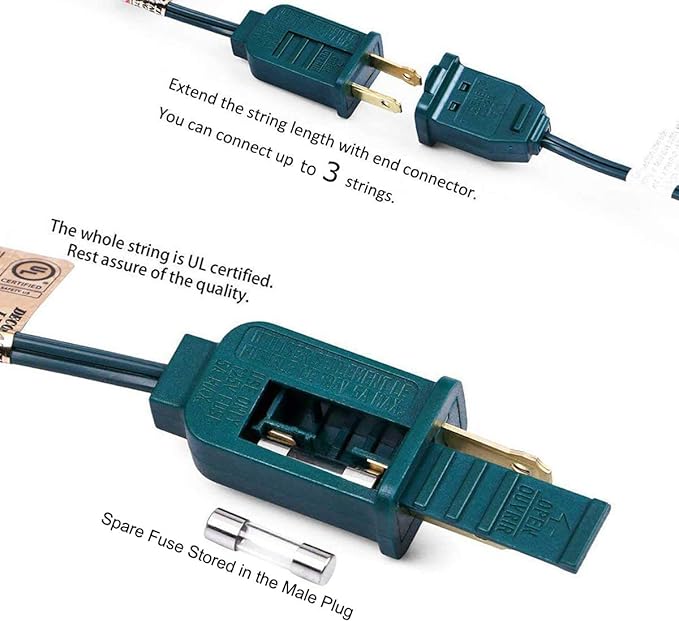 Abeja 25FT Outdoor C7 Multicolor Light, Vintage Christmas String Lights with 27 Multicolor Ceramic Bulbs (2 Spare), Hanging Christmas Lights for Outdoor Xmas Patio Wedding Party Garden Decor