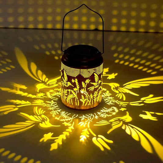 Hummingbird Solar Lanterns Outdoor Waterproof,Metal Garden Decor Hummingbird Gifts Hanging Solar Lanterns Outdoor Lights for Patio, Yard, Poch,Table Birthday Gifts for Women Mom