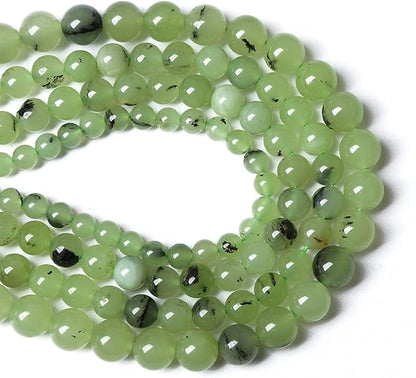 6MM 60PCS Natural Stone Prehnite Jade Loose Beads for Jewelry Making DIY Bracelet Necklace